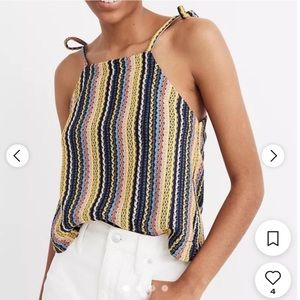 Texture & Thread by Madewell Tie Shoulder Tank Top in Rainbow Crochet - Size XS